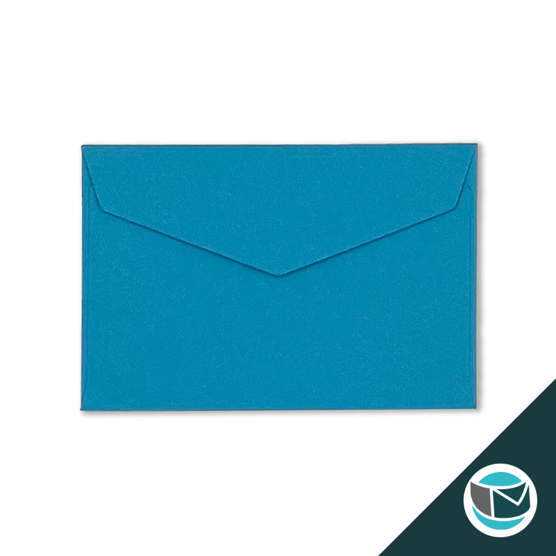 Wenskaart Envelop met Puntklep Strip - 62x94 mm  - Blauw