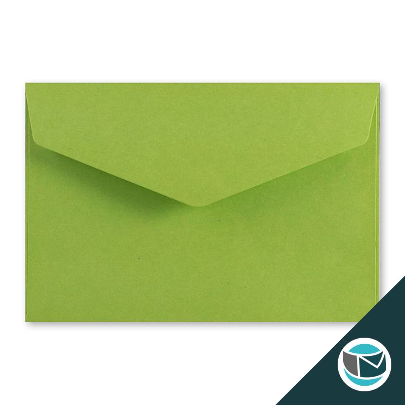 Wenskaart Envelop met Puntklep Strip - 62x94 mm  - Groen