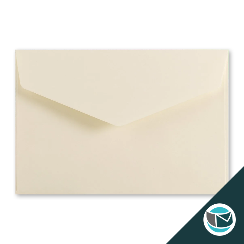 Wenskaart Envelop met Puntklep Strip - 62x94 mm  - Ivoor