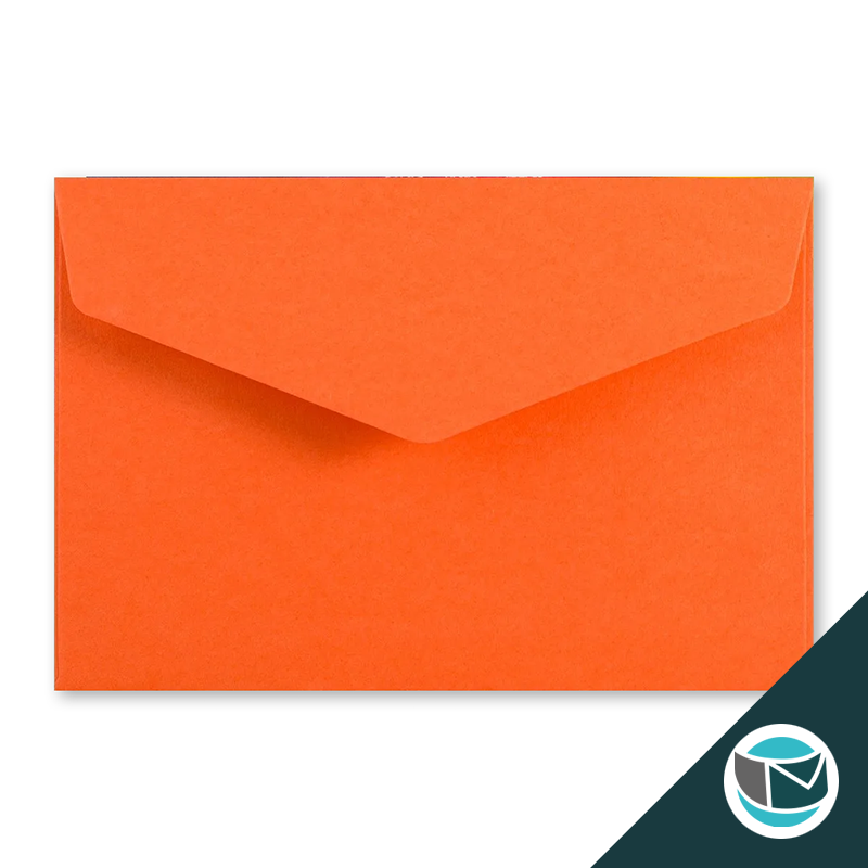 Wenskaart Envelop met Puntklep Strip - 62x94 mm  - Oranje