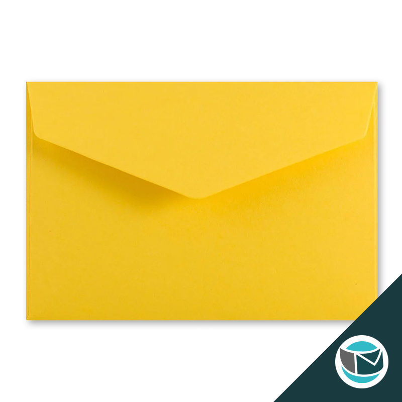 Wenskaart Envelop met Puntklep Strip - 62x94 mm  - Donkergeel