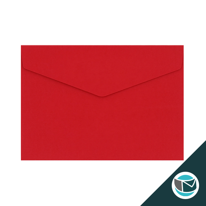Wenskaart Envelop met Puntklep Strip - 162x229 mm (C5)  - Donkerrood