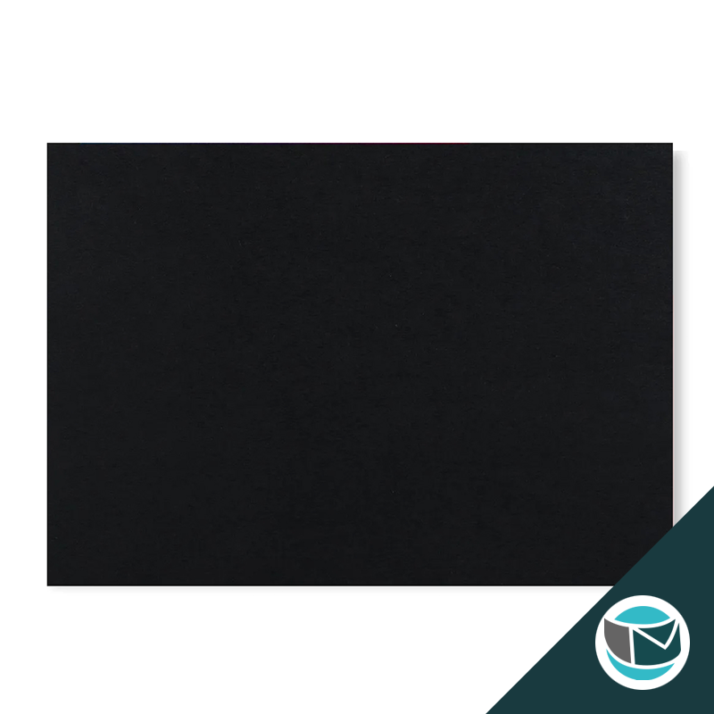 Wenskaart Envelop met Puntklep Strip - 62x94 mm  - Zwart