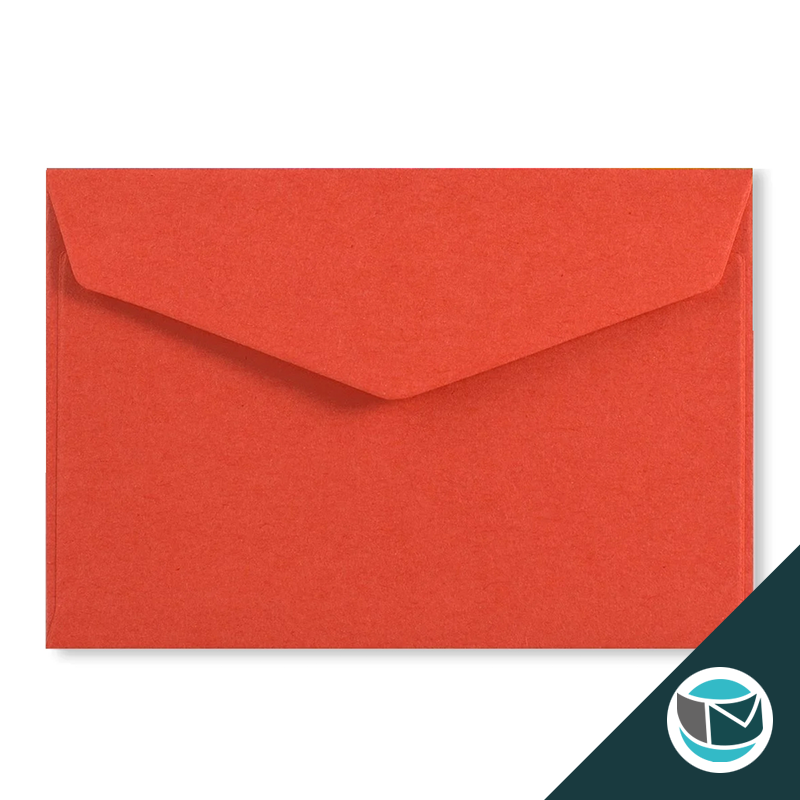 Wenskaart Envelop met Puntklep Strip - 62x94 mm  - Rood