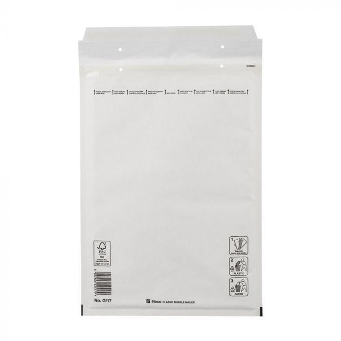 FSC Papier: Witte Luchtkussen 175x200mm wit Strip CD, is brievenbus geschikt.